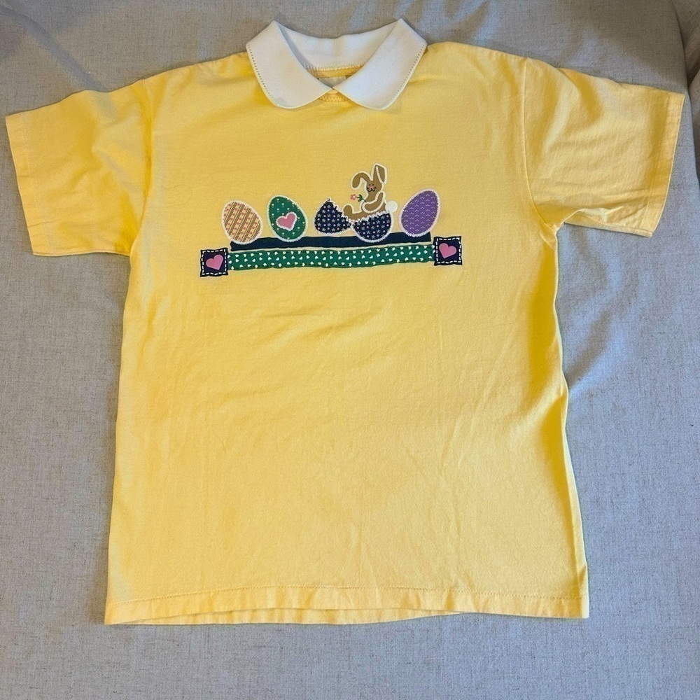 Vintage Anvil Easter Bunny Collared T Shirt Granny Core